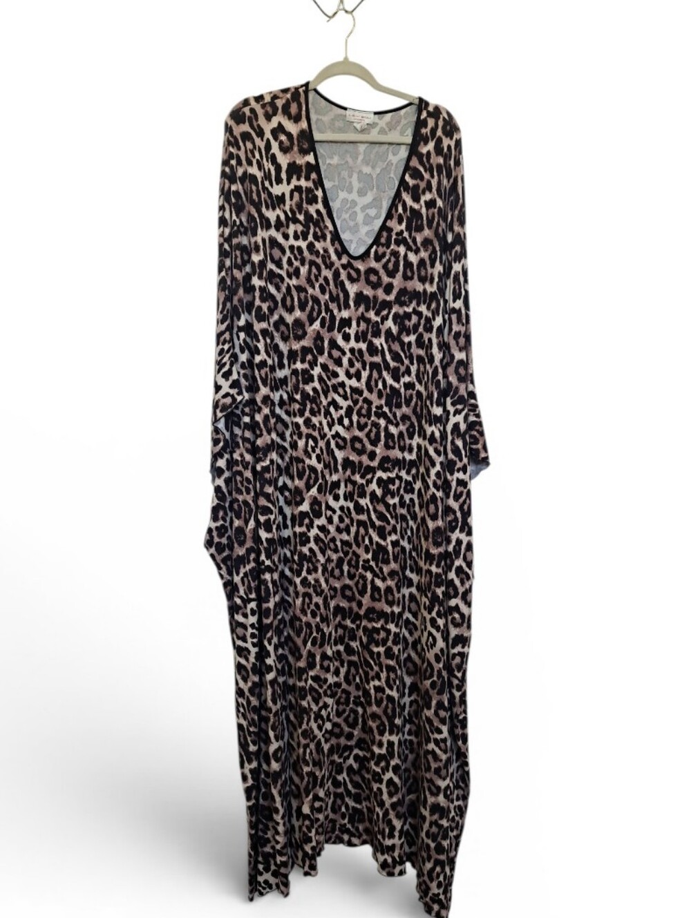 Karen T Design Leopard Print Caftan Dress